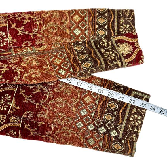 Textured Tapestry Jacquard Blazer Jacket 1X Chenille Zip Brown Indy Boho Baroque - Picture 5 of 11